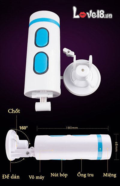 Cốc thủ dâm tách đôi gắn tường rung Nhật Bản silicon cao cấp tiện lợi