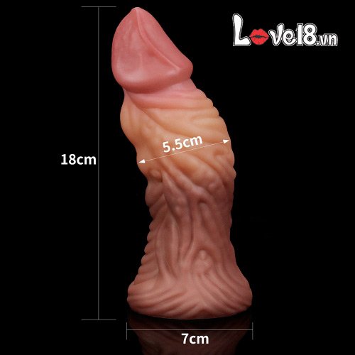 Dương vật giả 2 lớp siêu gân Lovetoy silicone kích thích mạnh 7 inch