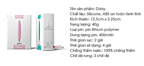 Máy Rung Svakom Daisy Mini Sang Trọng, Đa Chức Năng, Gợi Cảm