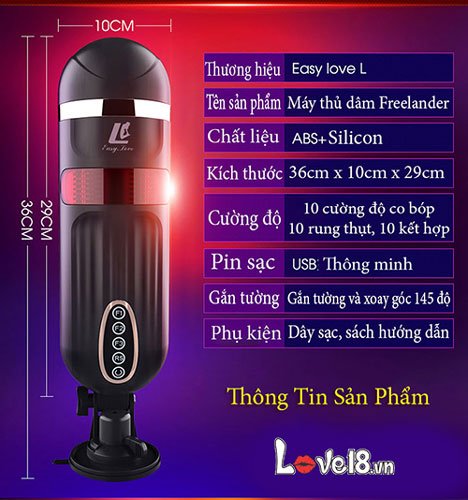 Âm đạo giả Freeland cao cấp rung thụt co bóp mạnh chất liệu silicone ABS