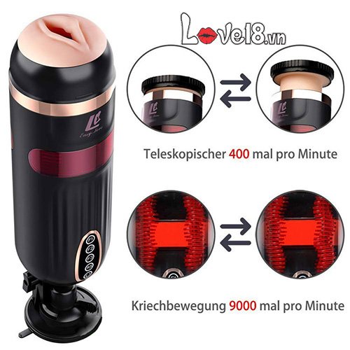 Âm đạo giả Freeland cao cấp rung thụt co bóp mạnh chất liệu silicone ABS
