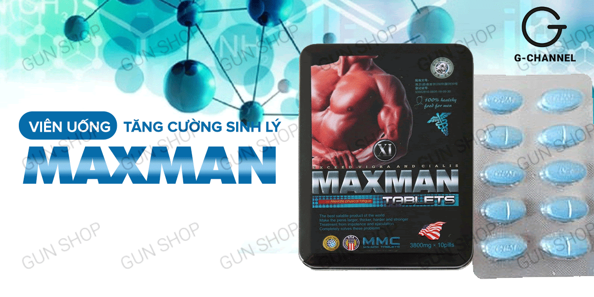 Maxman chính hãng tăng cường sinh lý cương dương chống xuất tinh sớm hộp 10 viên