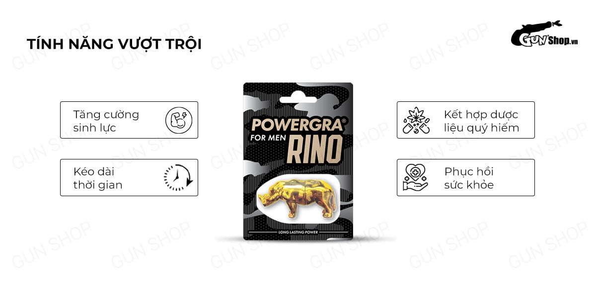 Viên uống Powergra For Men Rino phục hồi sinh lý tăng cường sức khỏe quý ông