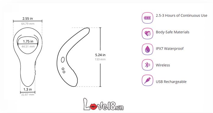 Vòng rung Lovense Diamo điều khiển app tăng khoái cảm nam