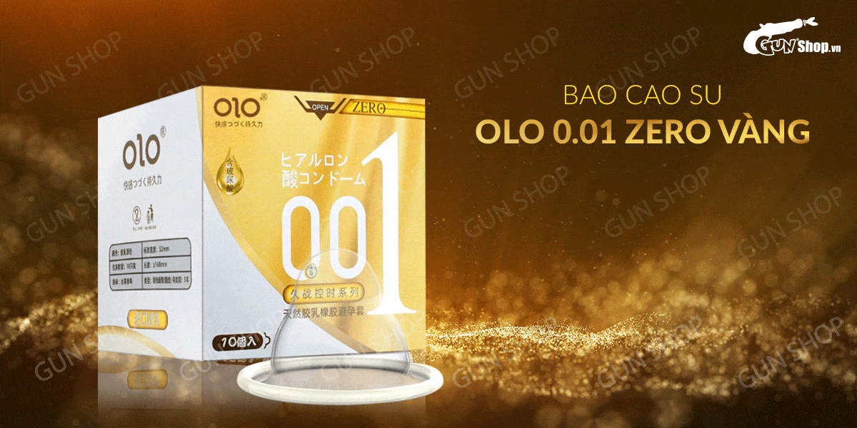  Mua Bao cao su OLO 0.01 Zero Vàng - Siêu mỏng gân và hạt - Hộp 10 cái chính hãng