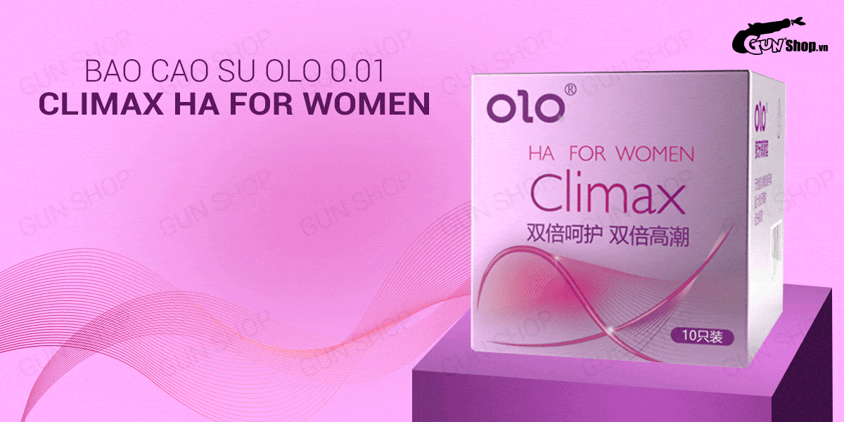  Bỏ sỉ Bao cao su OLO 0.01 Climax Ha For Women - Siêu mỏng dưỡng ẩm gai li ti - Hộp 10 cao cấp