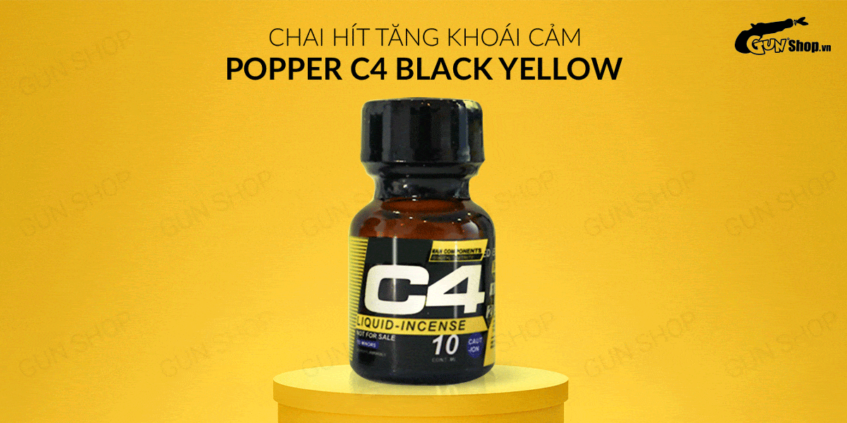  Kho sỉ Chai hít tăng khoái cảm Popper C4 Black Yellow - Chai 10ml loại tốt