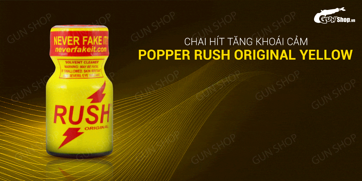  Sỉ Chai hít tăng khoái cảm Popper Rush Original Yellow - Chai 10ml nhập khẩu