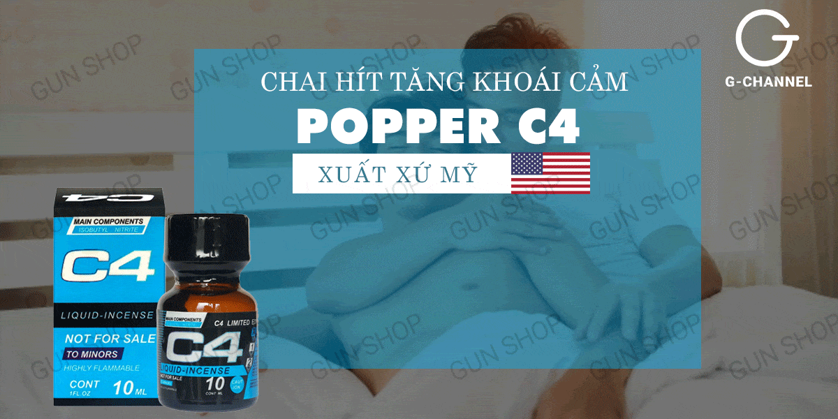  Kho sỉ Chai hít tăng khoái cảm Popper C4 Blue - Chai 10ml chính hãng