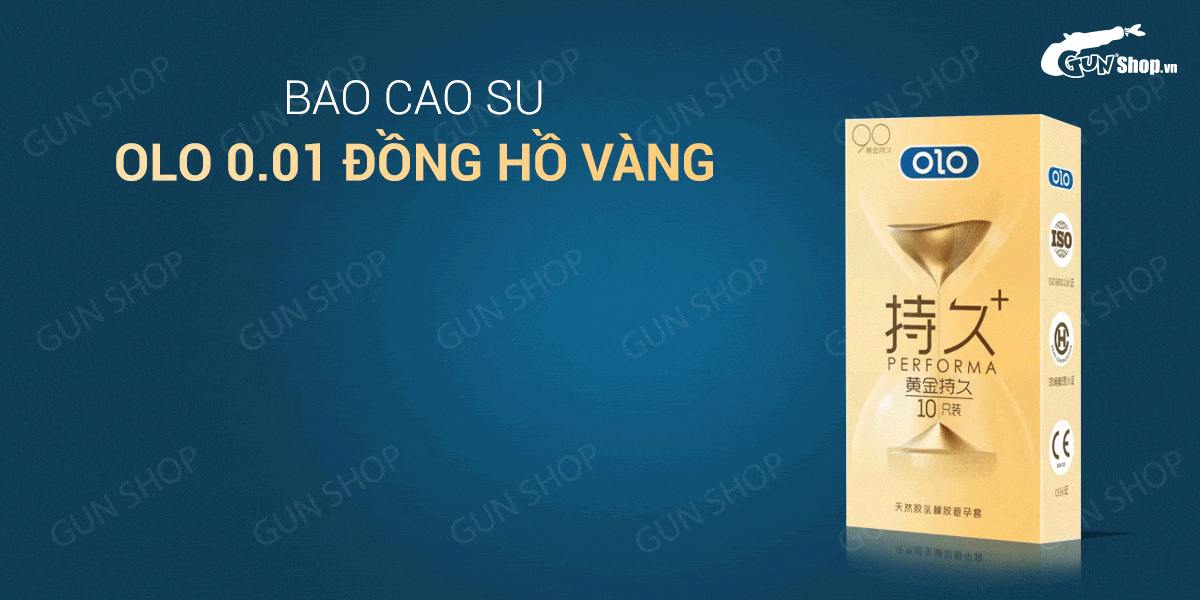  Cửa hàng bán Bao cao su OLO 0.01 Đồng Hồ Vàng - Kéo dài thời gian - Hộp 10 cái nhập khẩu