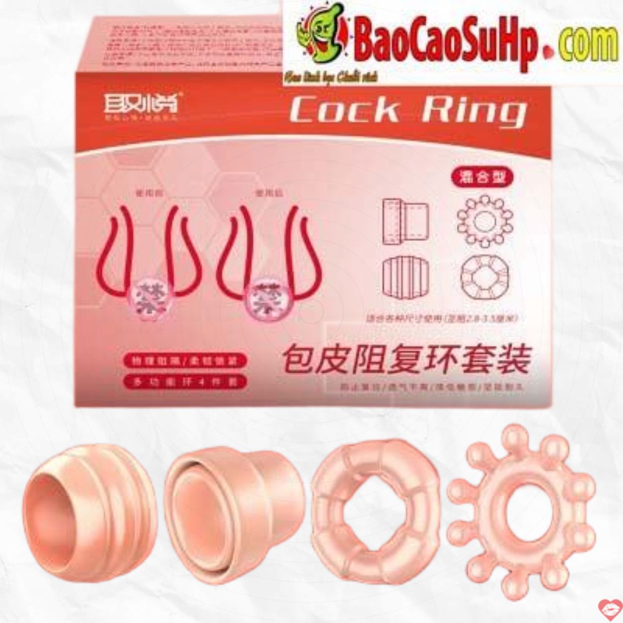 Bộ vòng đeo dương vật Cristan Muloc màu da tăng khoái cảm.