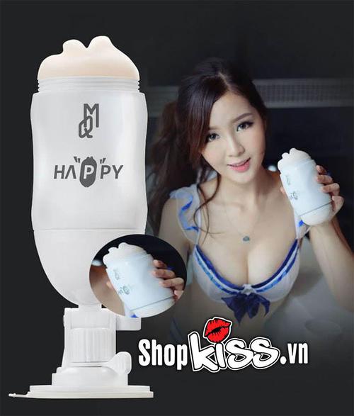 Cốc thủ dâm Happy 2 đầu gắn tường xoay 180 độ