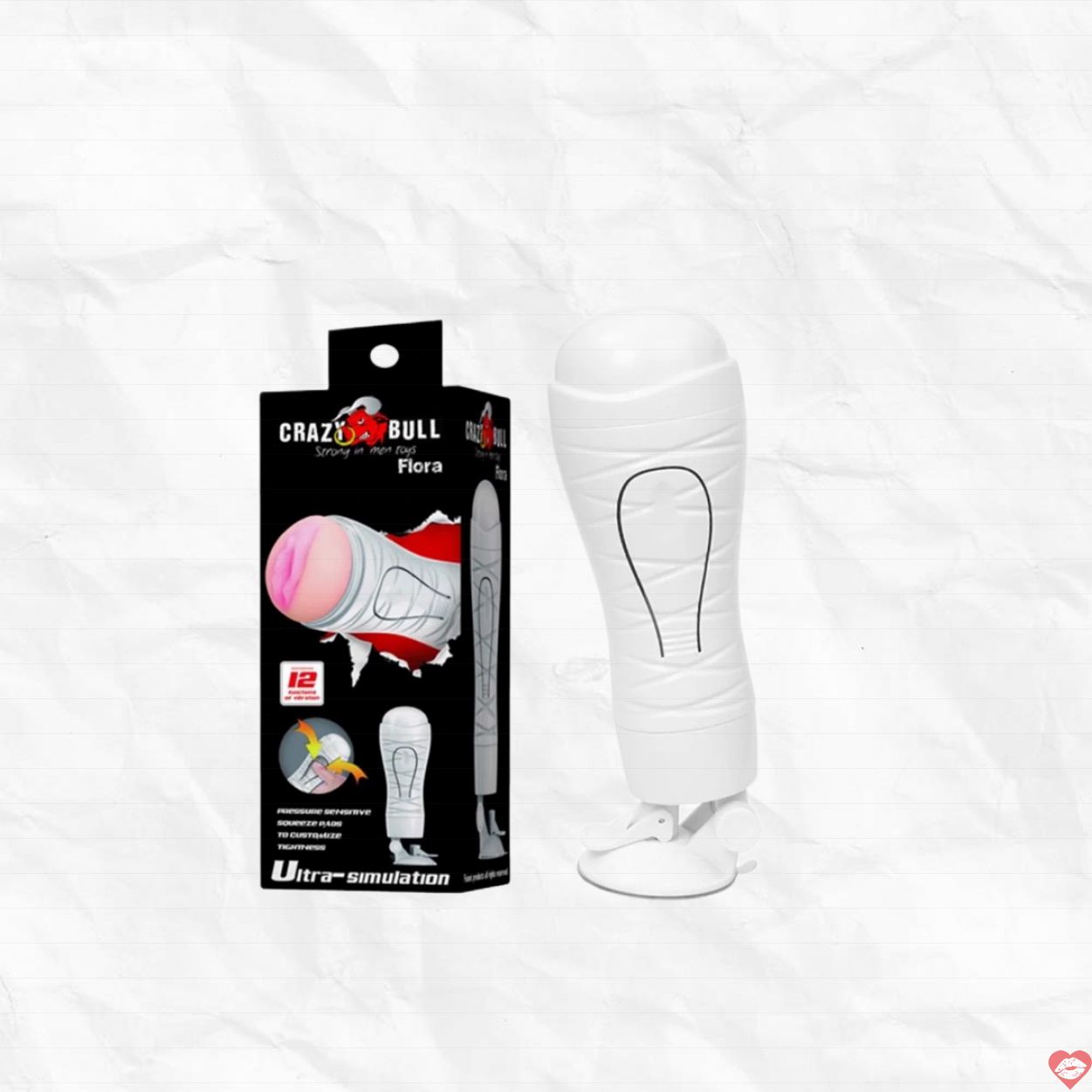 Âm đạo giả gắn tường có rung Crazy Bull Flora