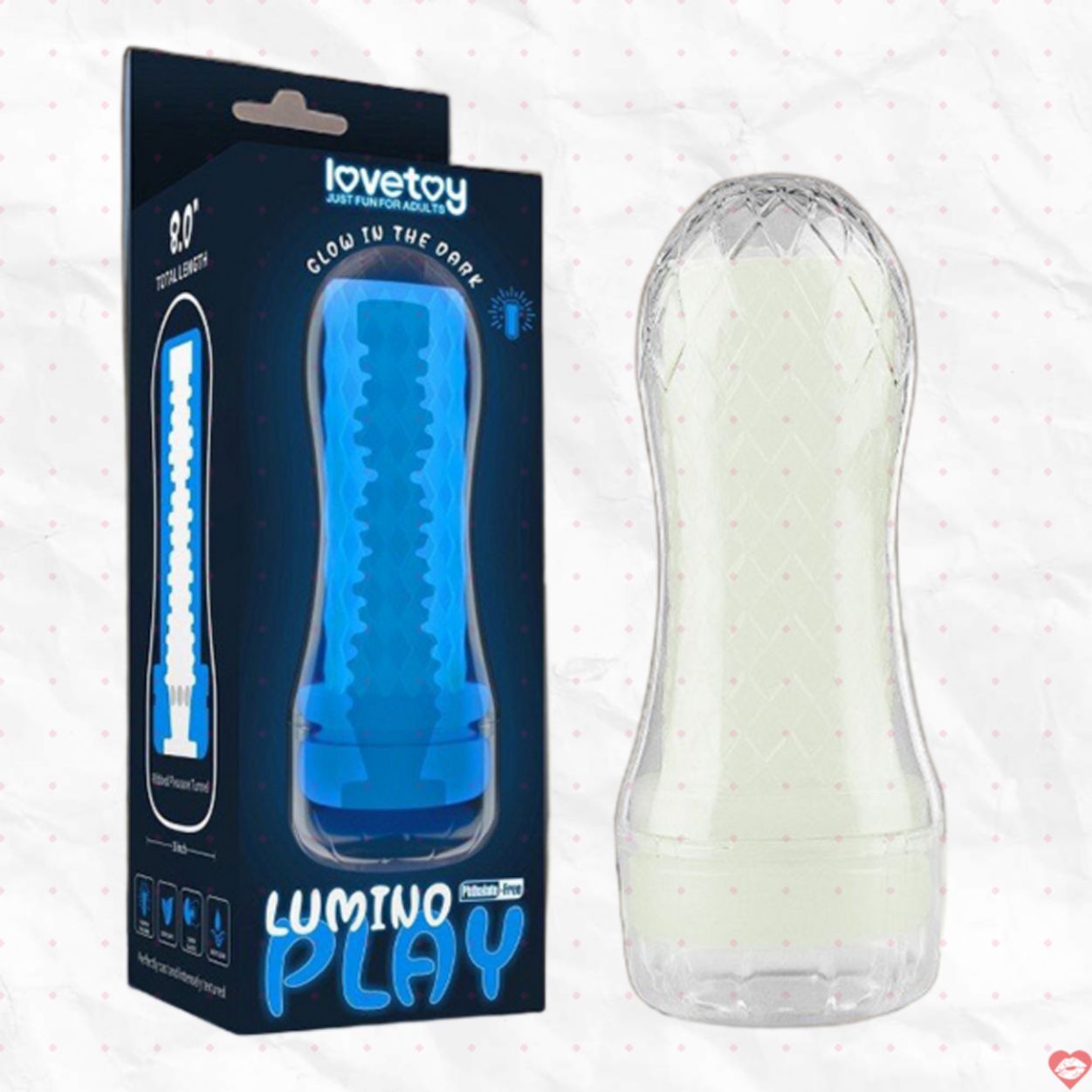 Cốc thủ dâm phát sáng Lovetoy Lumino Play Ribbed siêu sướng, bền bỉ 