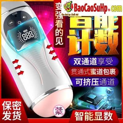 Cốc âm đạo giả Edana 2 đầu rung co bóp màn LCD siêu thực