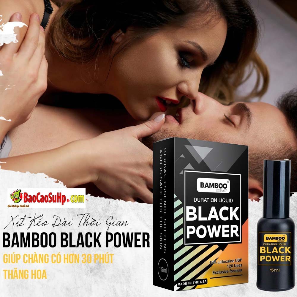 Chai xịt kéo dài thời gian USA Bamboo Black Edition 15ml tăng cường sinh lý