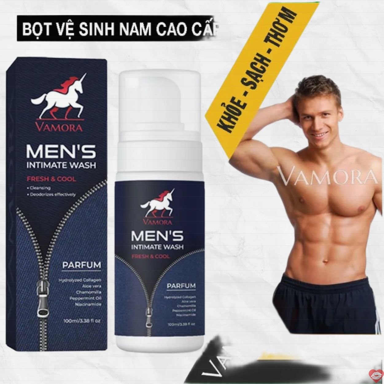 Bọt rửa nam Vamora 100ml mát lạnh sảng khoái mua ngay 