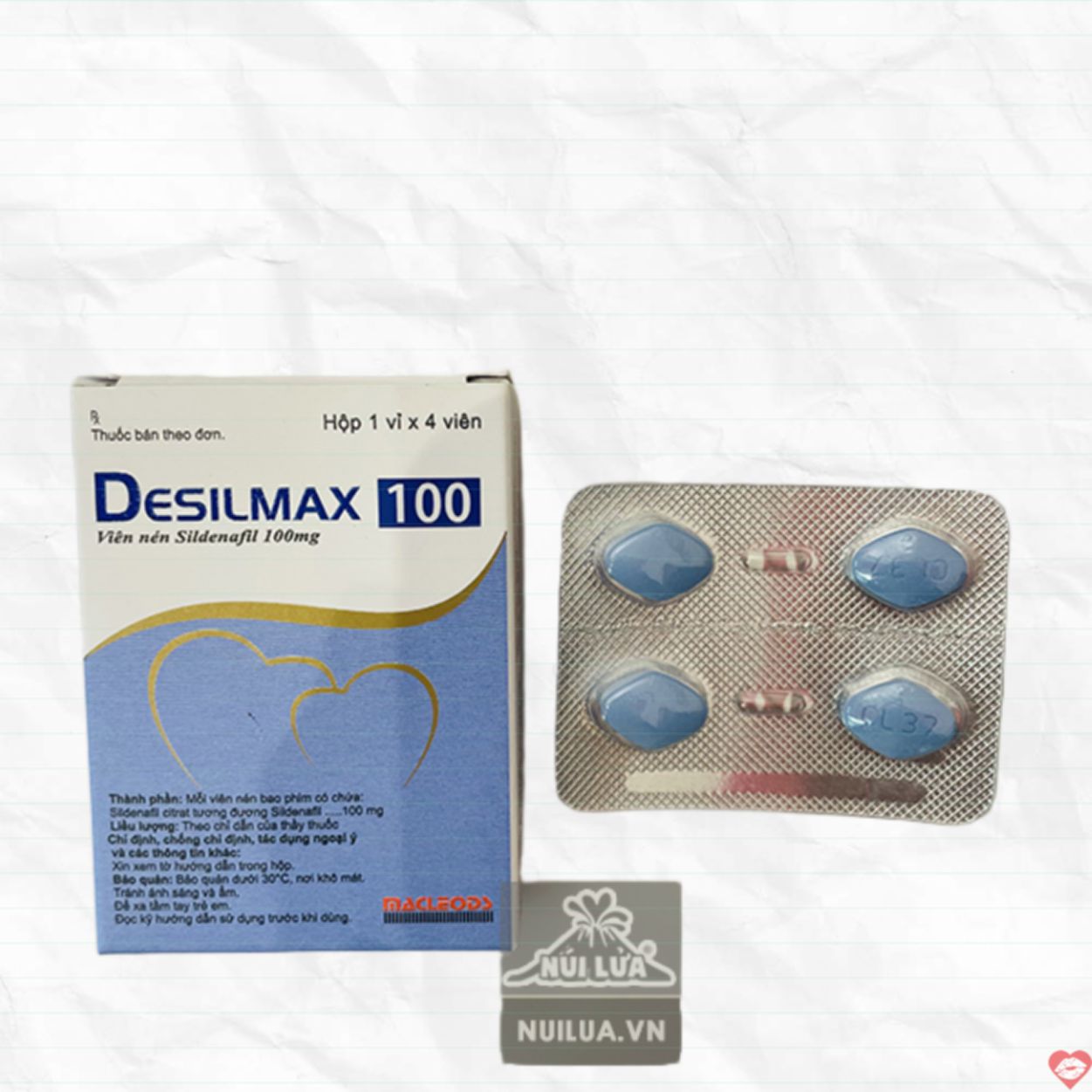 Thuốc cường dương Desilmax 100mg tăng cường sinh lý 4 viên
 