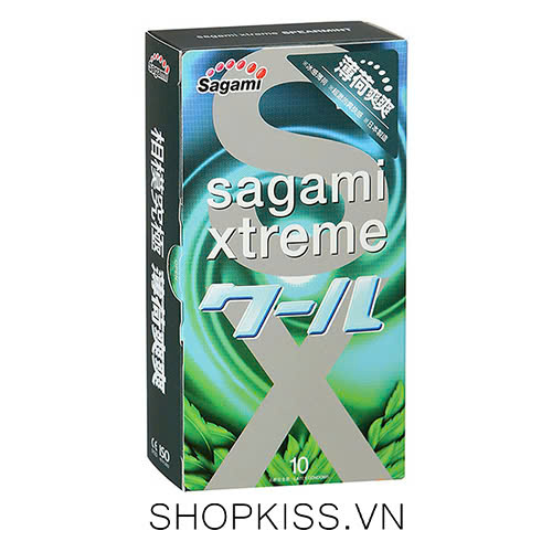 Bao cao su Sagami Xtreme Spearmint Hương Bạc Hà – Hộp 10 cái