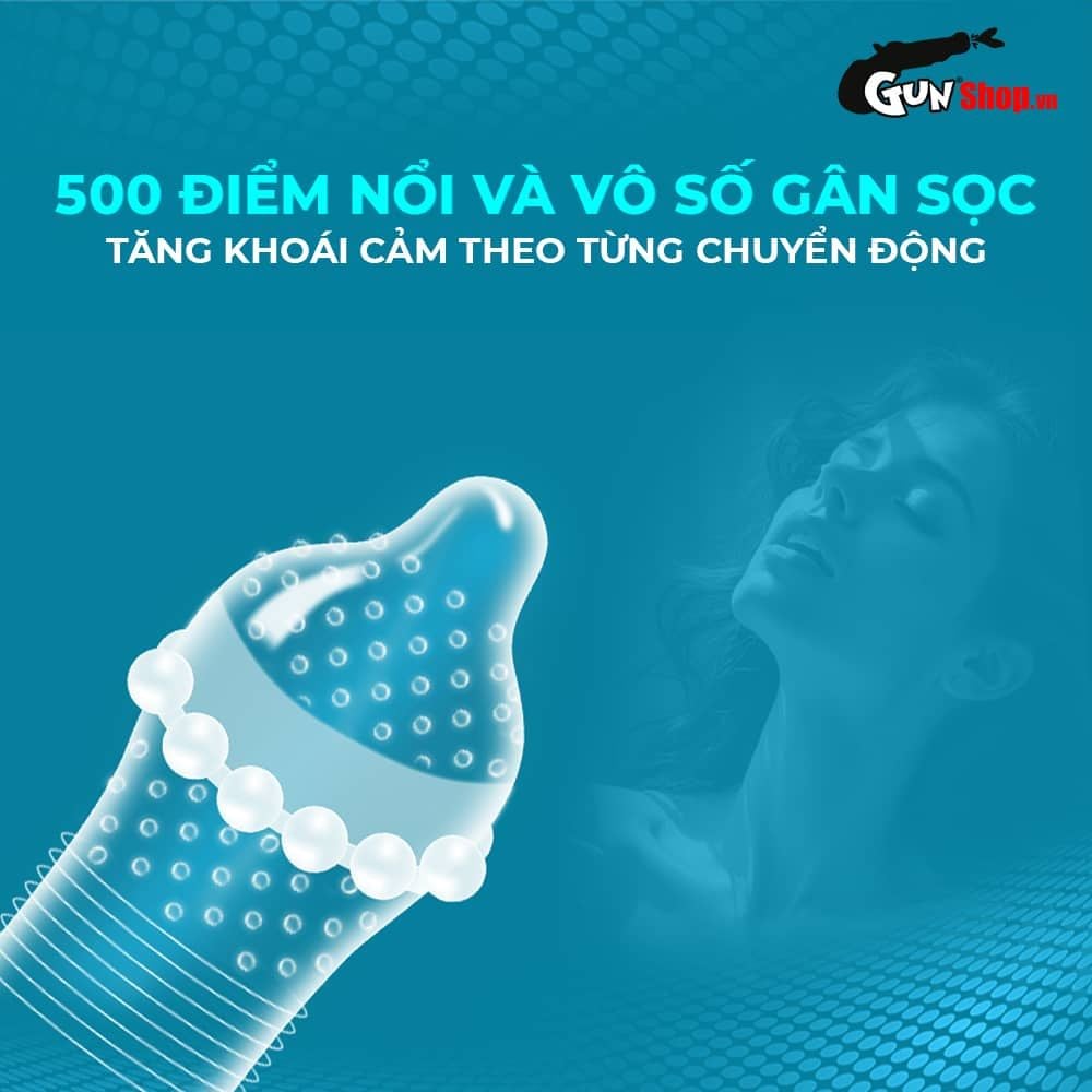 Bao cao su Shell Play Aura 6 tính năng - Hộp 10 cái + 5 vòng đeo kéo dài thời
