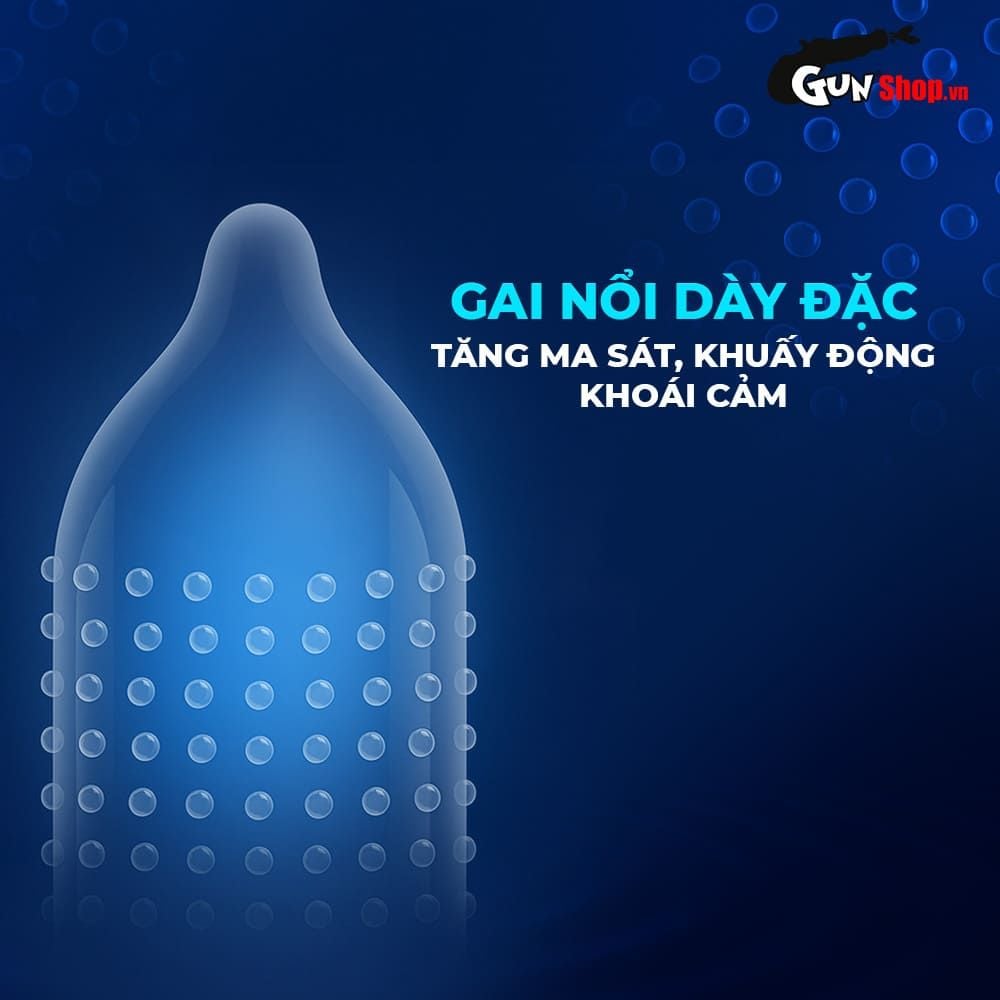 Bao cao su Shell Love Bead - Gân nổi kéo dài thời gian bi tăng 1.5cm - Hộp 5 cái