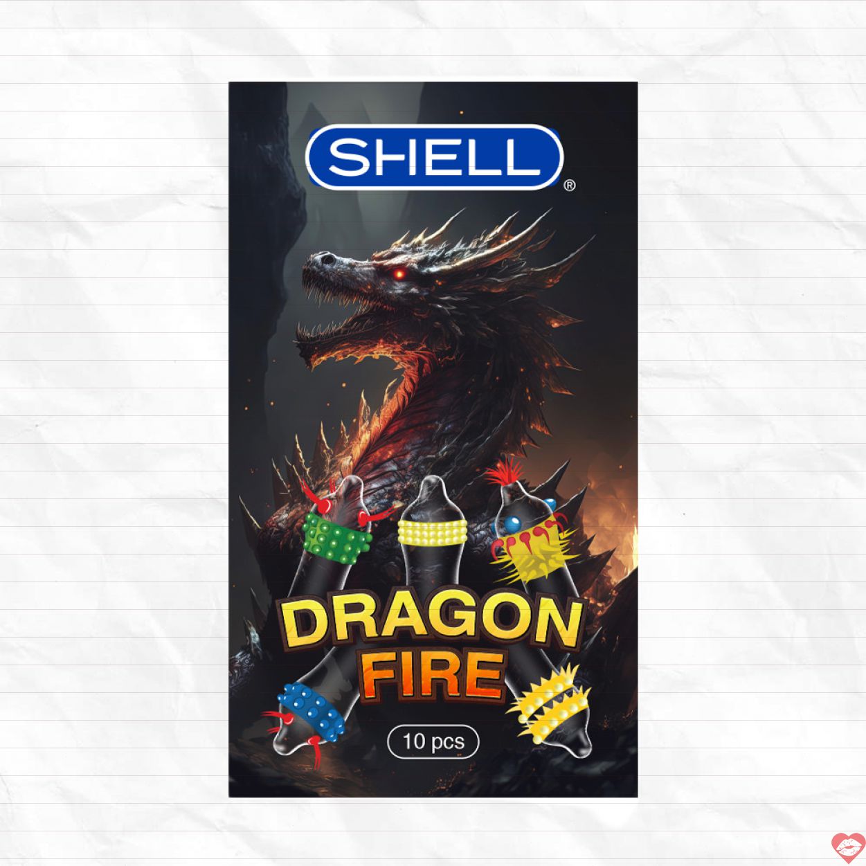 Bao cao su Shell Dragon Fire gai lớn 10 chiếc an toàn tăng khoái cảm 