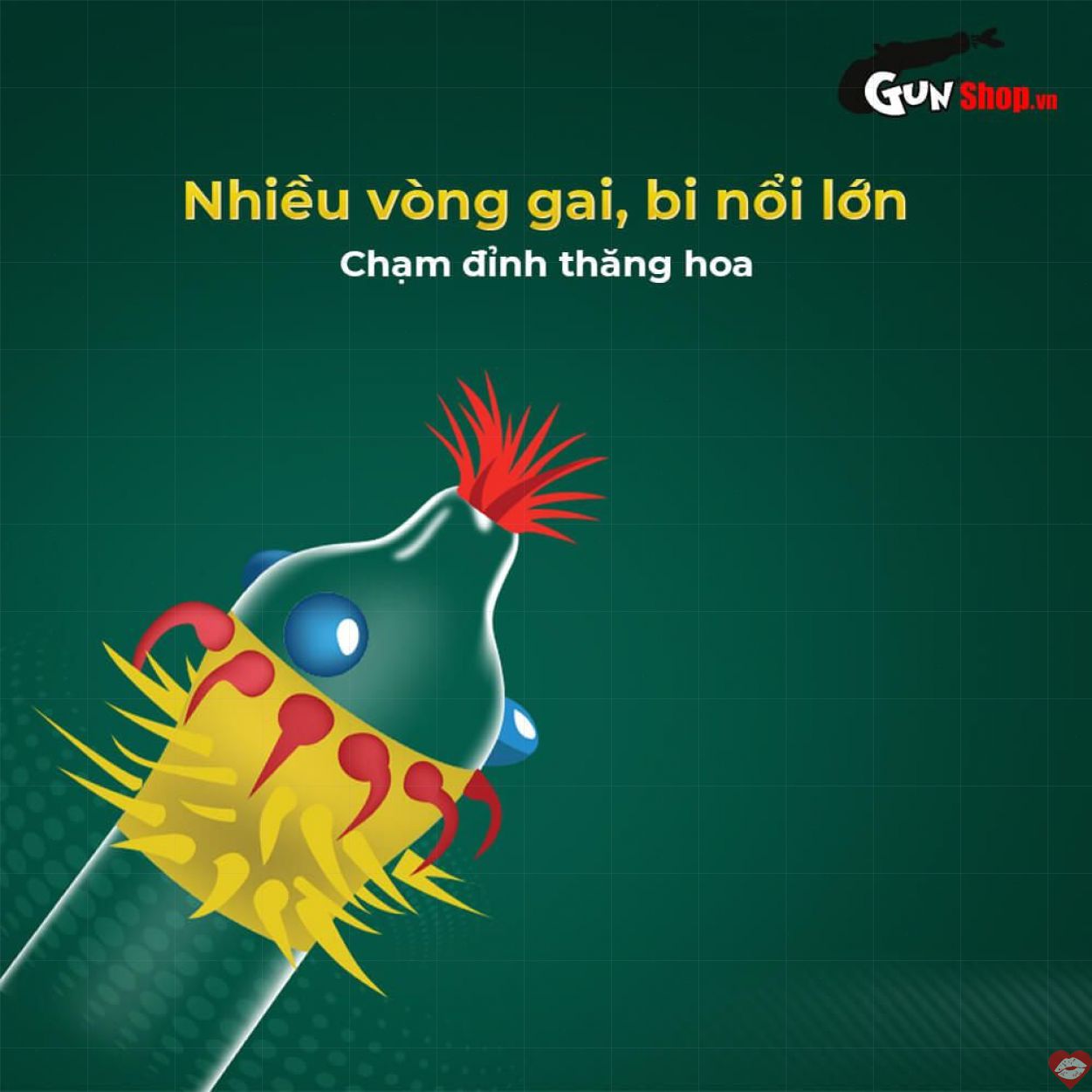 Shell Dino T-rex - Bao cao su gai bi nổi lớn tặng bao Shell 