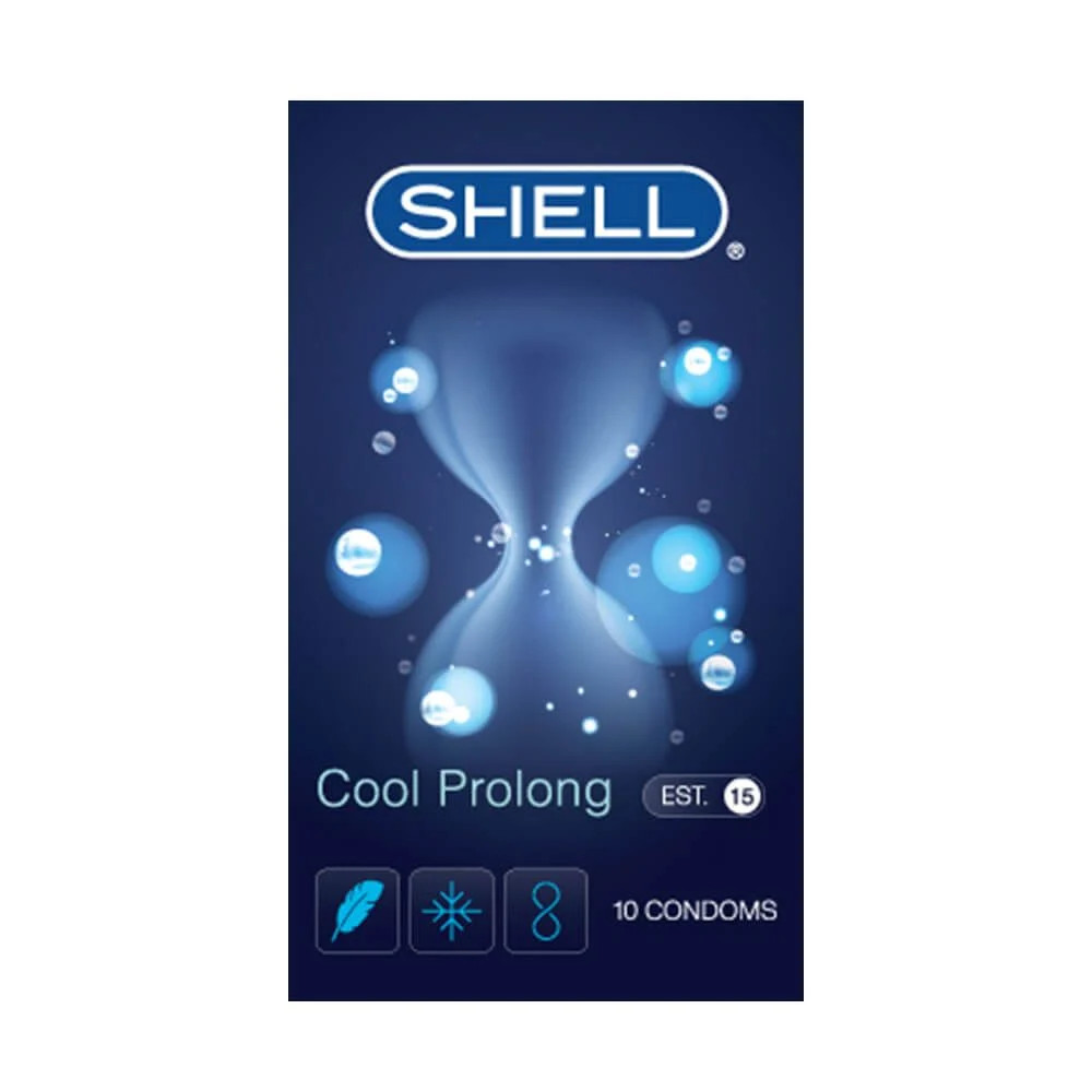 Bao cao su Shell Cool Prolong - Siêu mỏng kéo dài thời gian bạc hà mát lạnh - Hộp 10