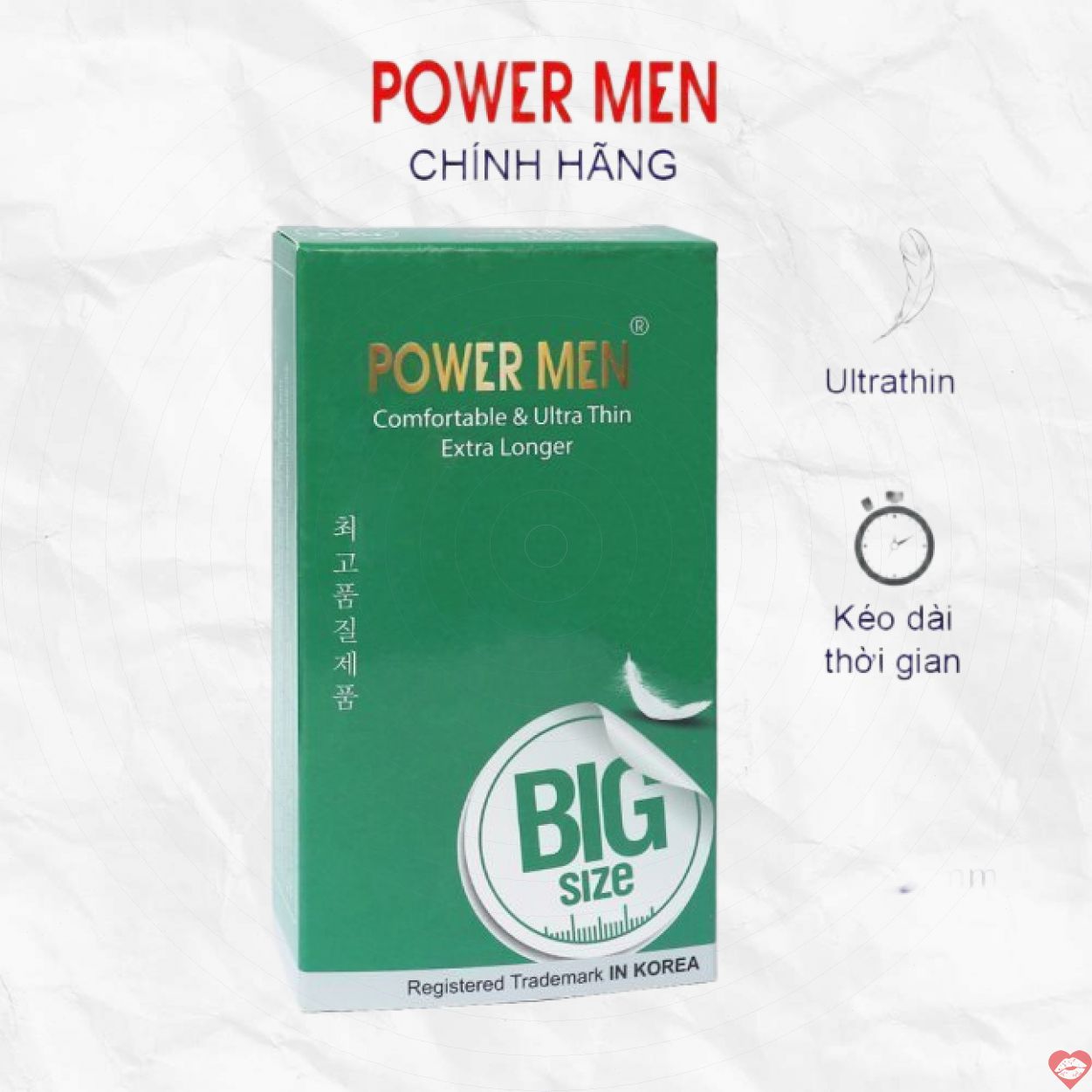 Bao cao su POWER MEN 55mm siêu mỏng kéo dài thời gian Hộp 12 