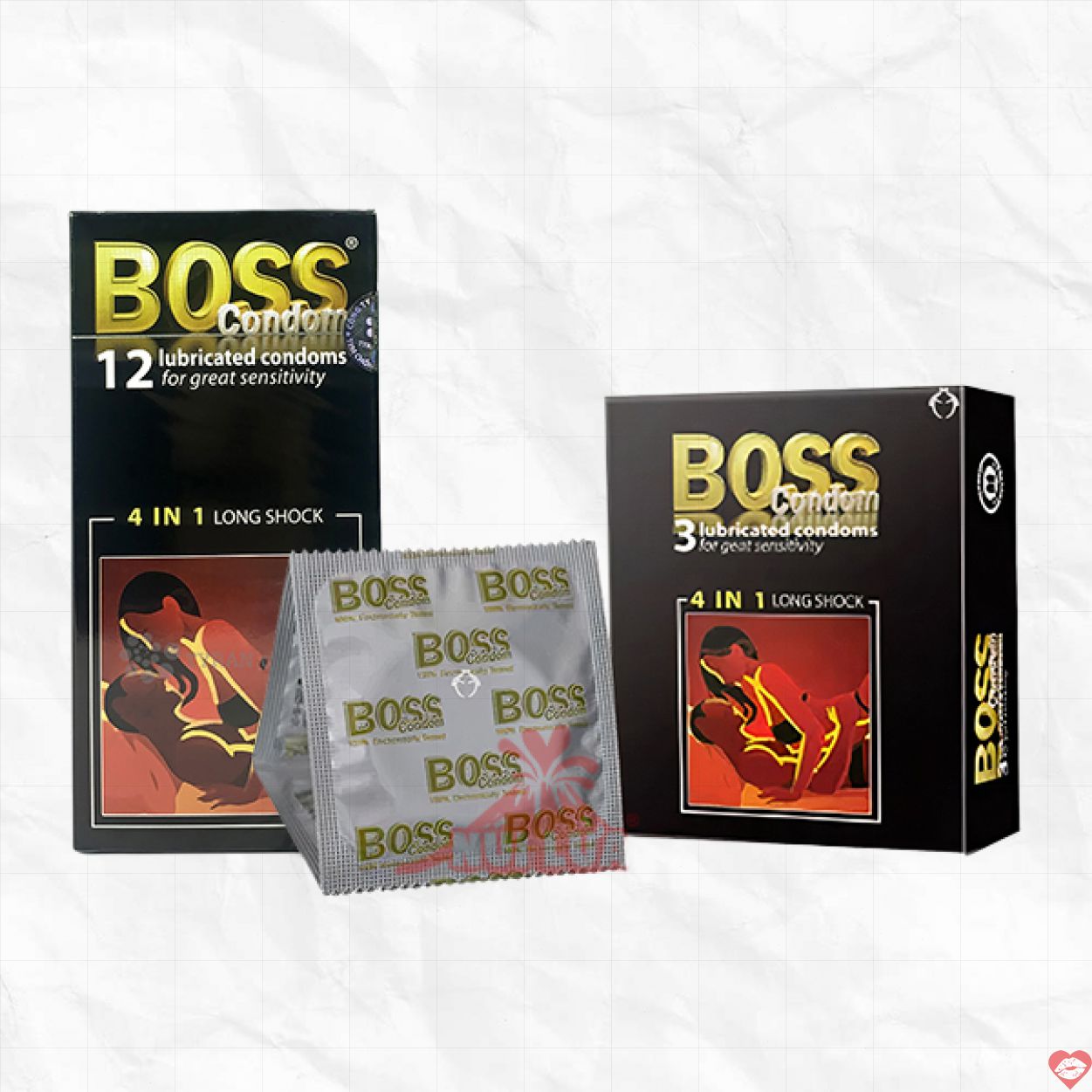 Bao cao su Boss 4 in 1 gân gai chống xuất tinh sớm an toàn 