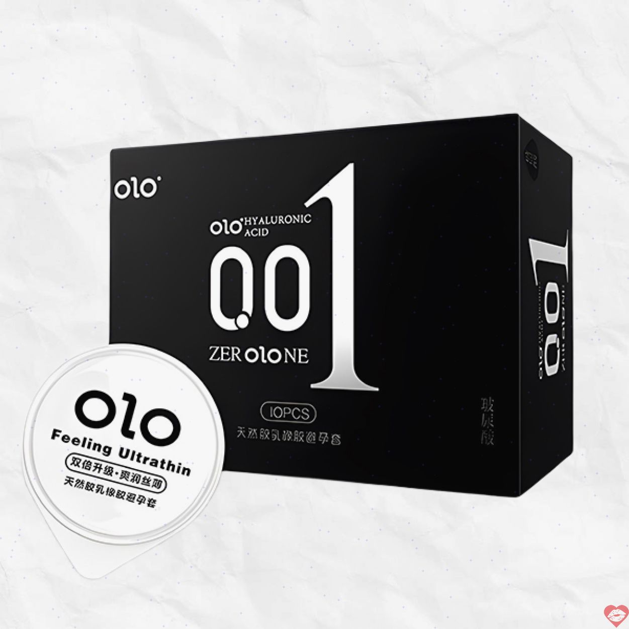 Bao cao su Olo Đen 0.01 siêu mỏng trơn mượt hộp 10c 