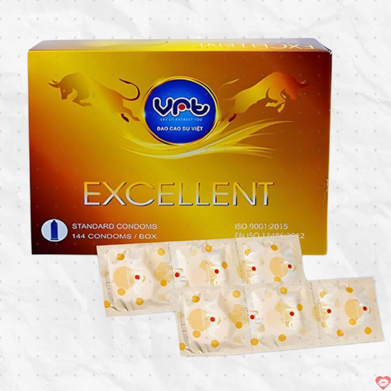 Bao cao su VRT Excellent mỏng trơn 144 cái giá tốt 