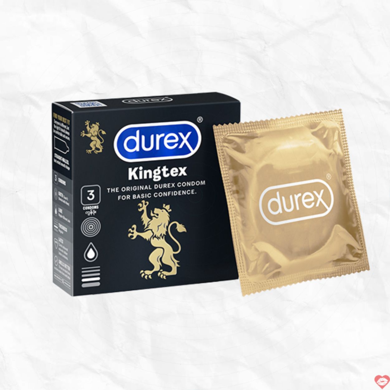 Bao cao su nhỏ Durex Kingtex 3 chiếc an toàn mềm mại 