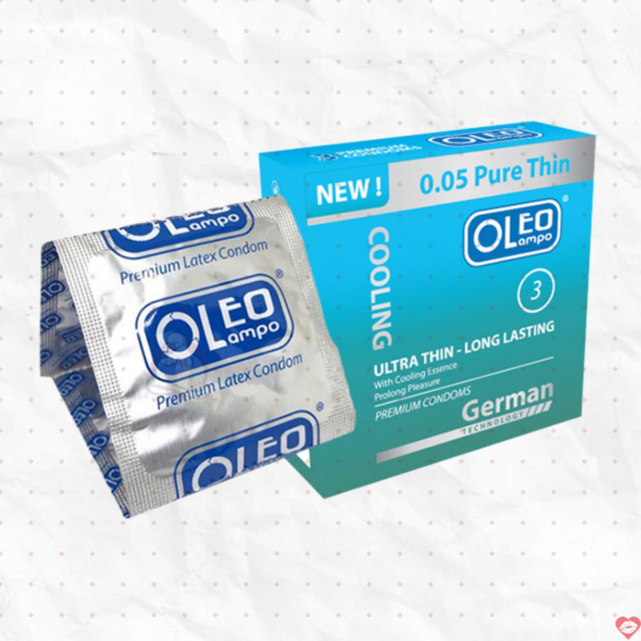 Bao cao su siêu mỏng Oleo Lampo Cooling 3C kéo dài thời gian 