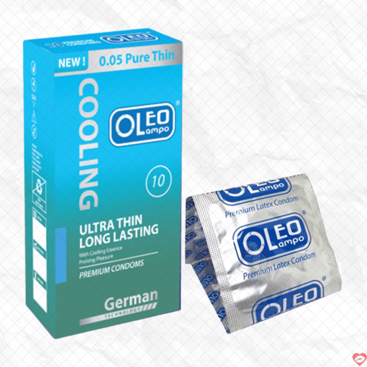 Bao cao su Oleo Lampo siêu mỏng chống xuất tinh sớm, làm mát 