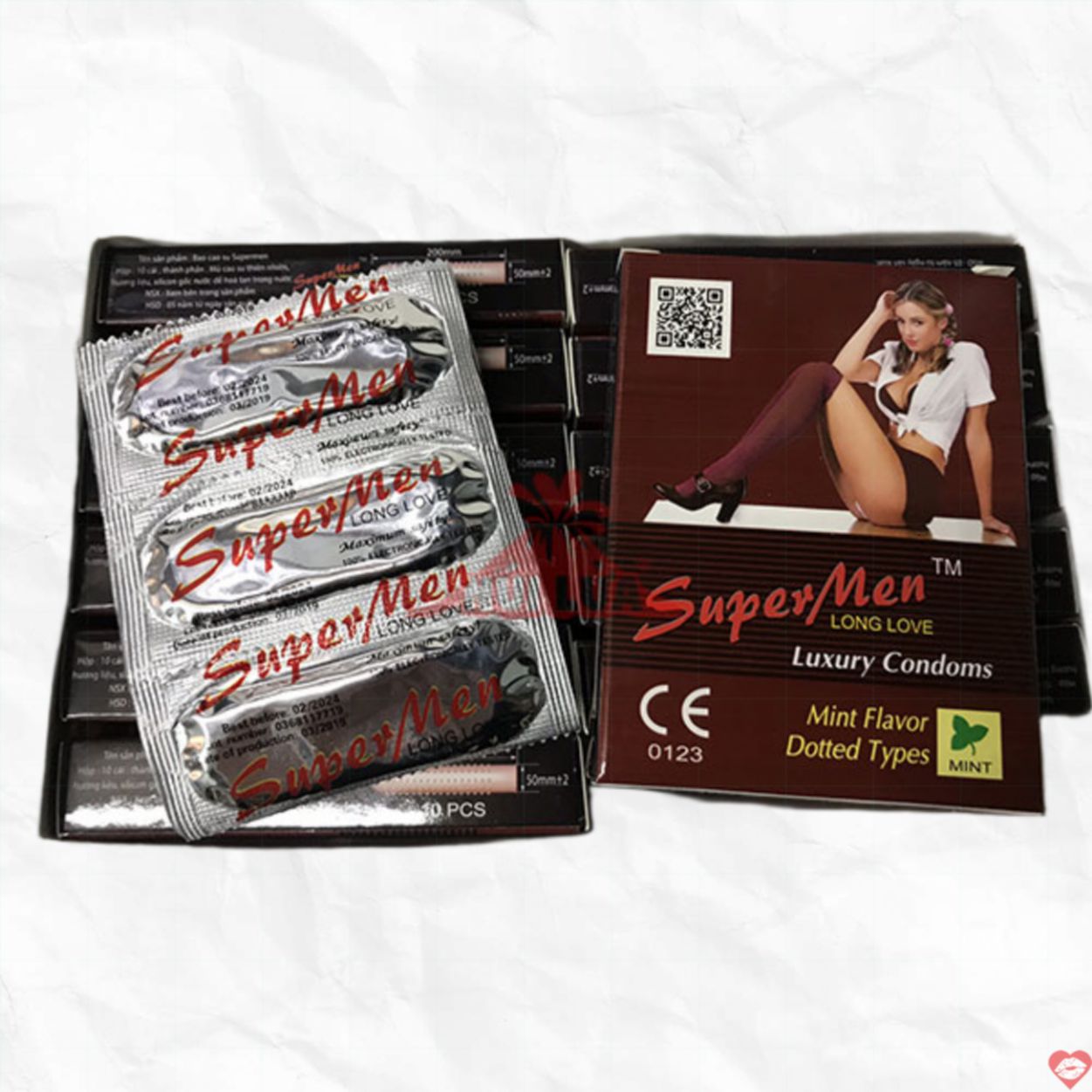Bao cao su Super Men gai hương bạc hà tăng khoái cảm an toàn 