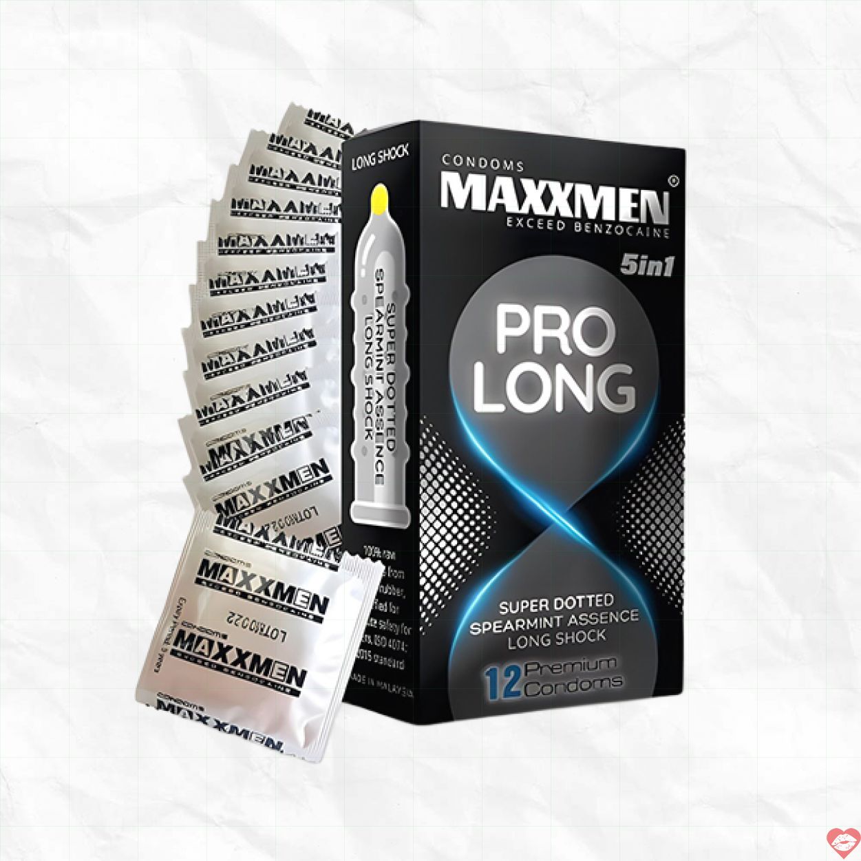 Bao cao su Maxxmen 5in1 gân gai kéo dài siêu mỏng kích thích 12 cái 