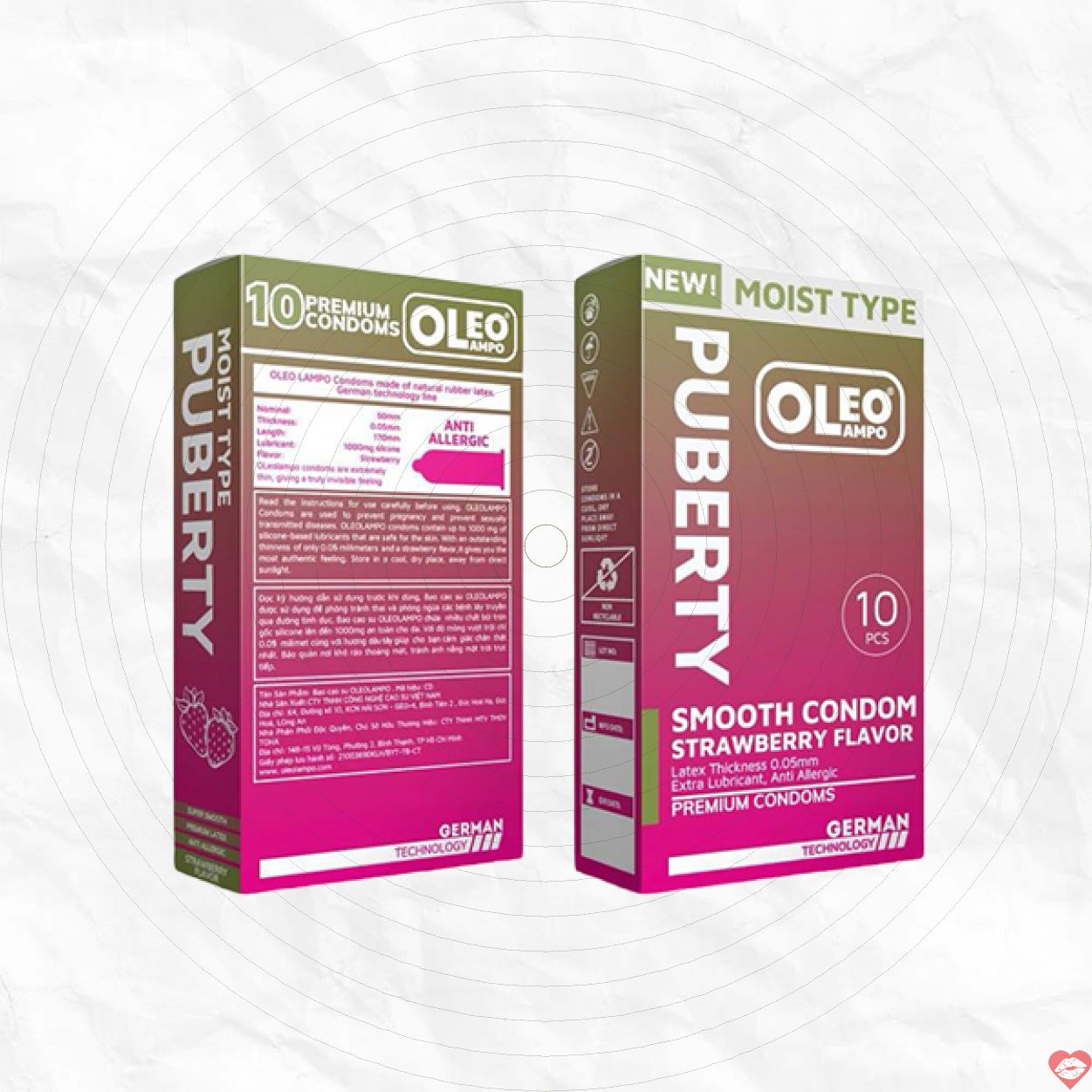 Bao cao su Oleo Lampo Puberty hương dâu thơm mát tăng khoái cảm 