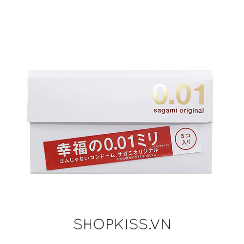 Bao cao su mỏng nhất thế giới Sagami Original 0.01 – Hộp 5 Cái