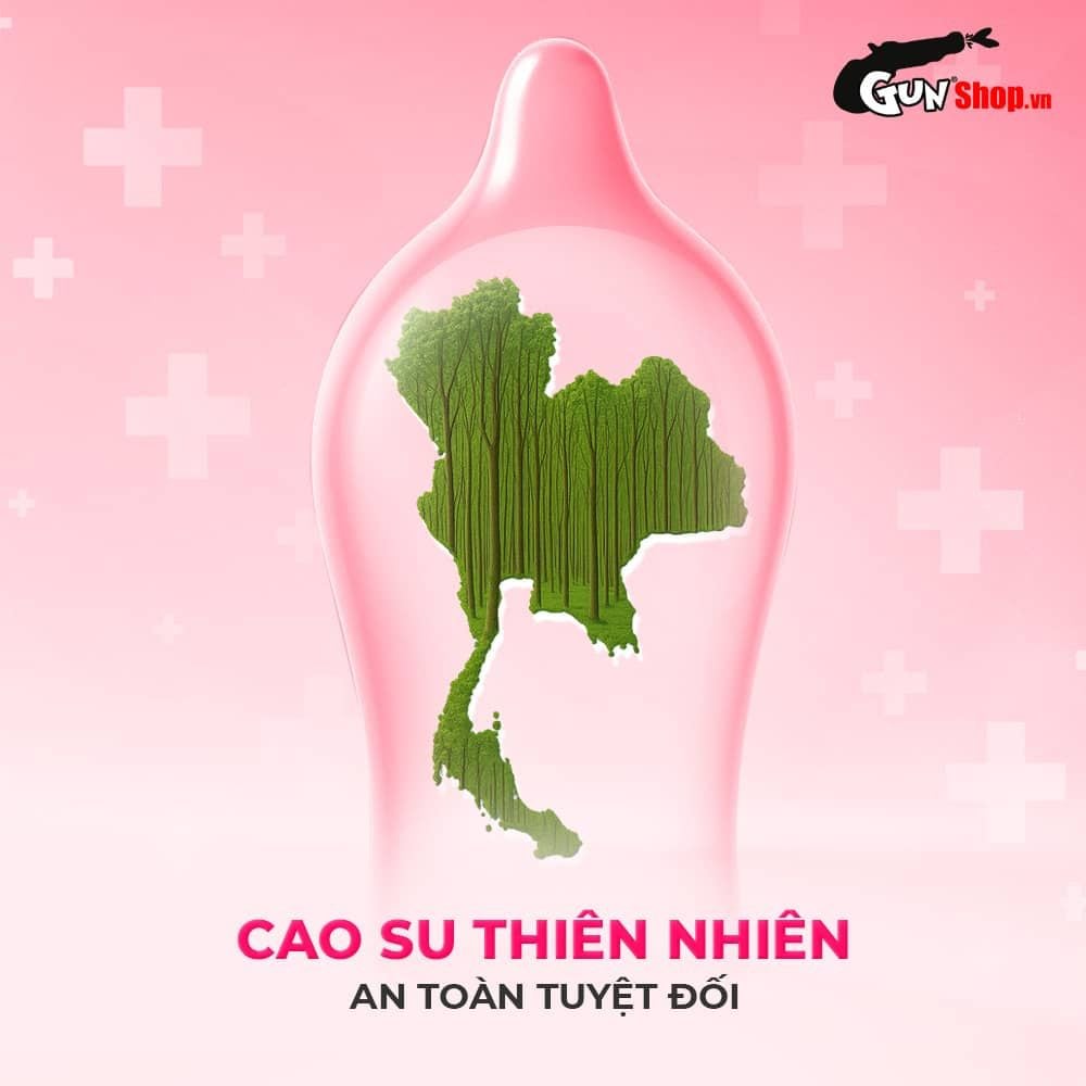 Bao cao su Okamoto Skinless Skin Strawberry - Hương dâu mềm mại - Hộp 10 cái