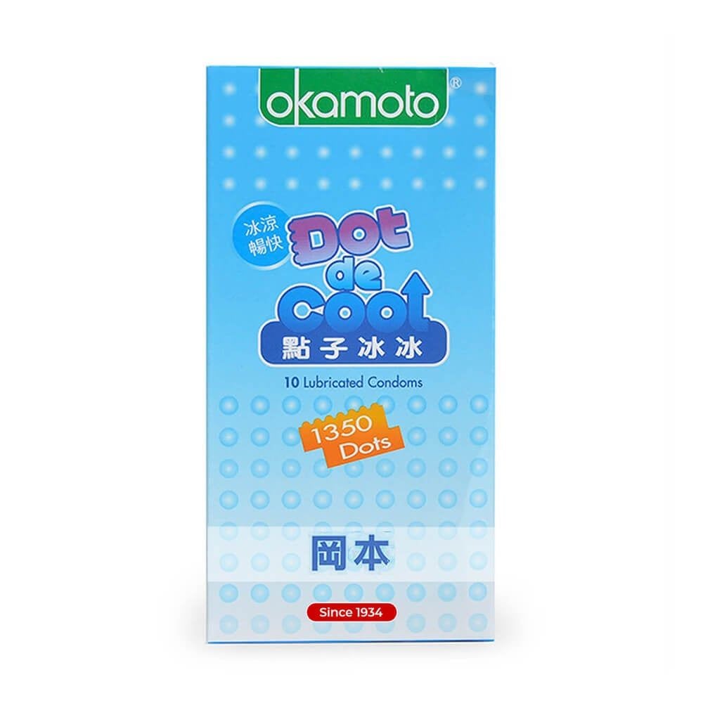Bao cao su Okamoto Dot De Cool - Gai lạnh kéo dài thời gian - Hộp 10 cái