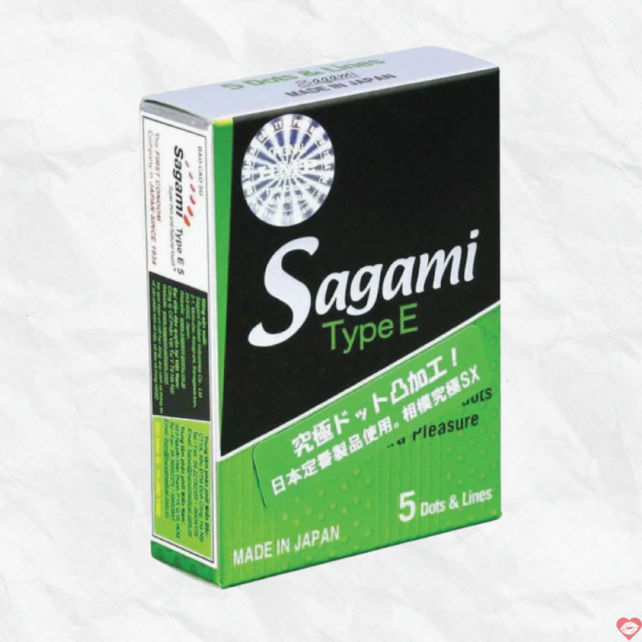 Bao cao su Sagami Type E siêu mỏng gân gai kích thích cực khoái 5 cái 