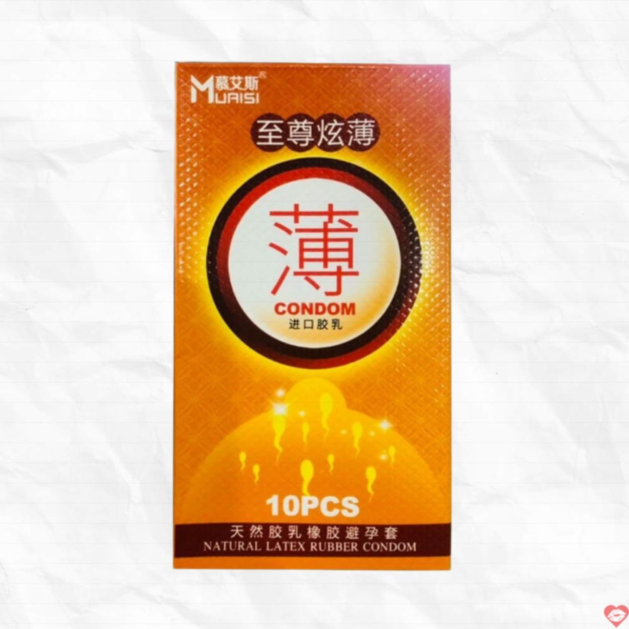 Bao cao su Muaisi Cam siêu mỏng hương dâu hộp 10 siêu mềm mại 