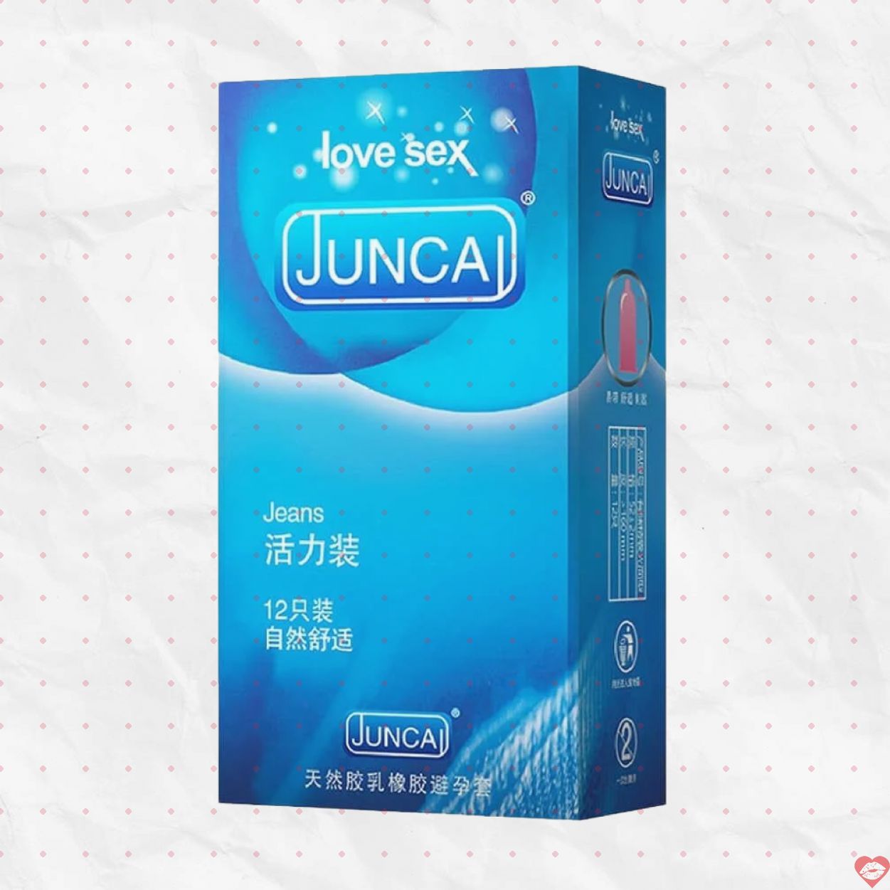 Bao cao su Juncai Jeans siêu mỏng gel trơn mịn an toàn 12 cái 