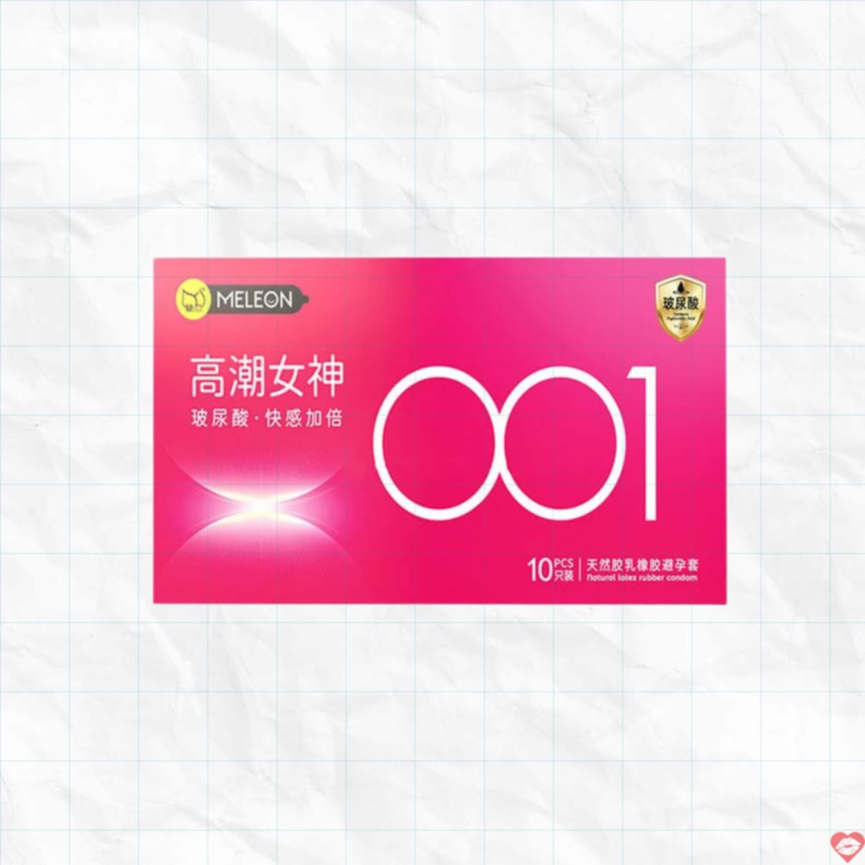 Bao cao su Meleon 001 Pink siêu mỏng mượt gel HA hộp 10 cái 
