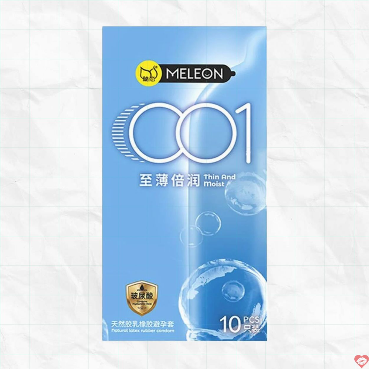 Bao cao su Meleon 001 mỏng ẩm tự nhiên hộp 10 cái kích thích mạnh mẽ 