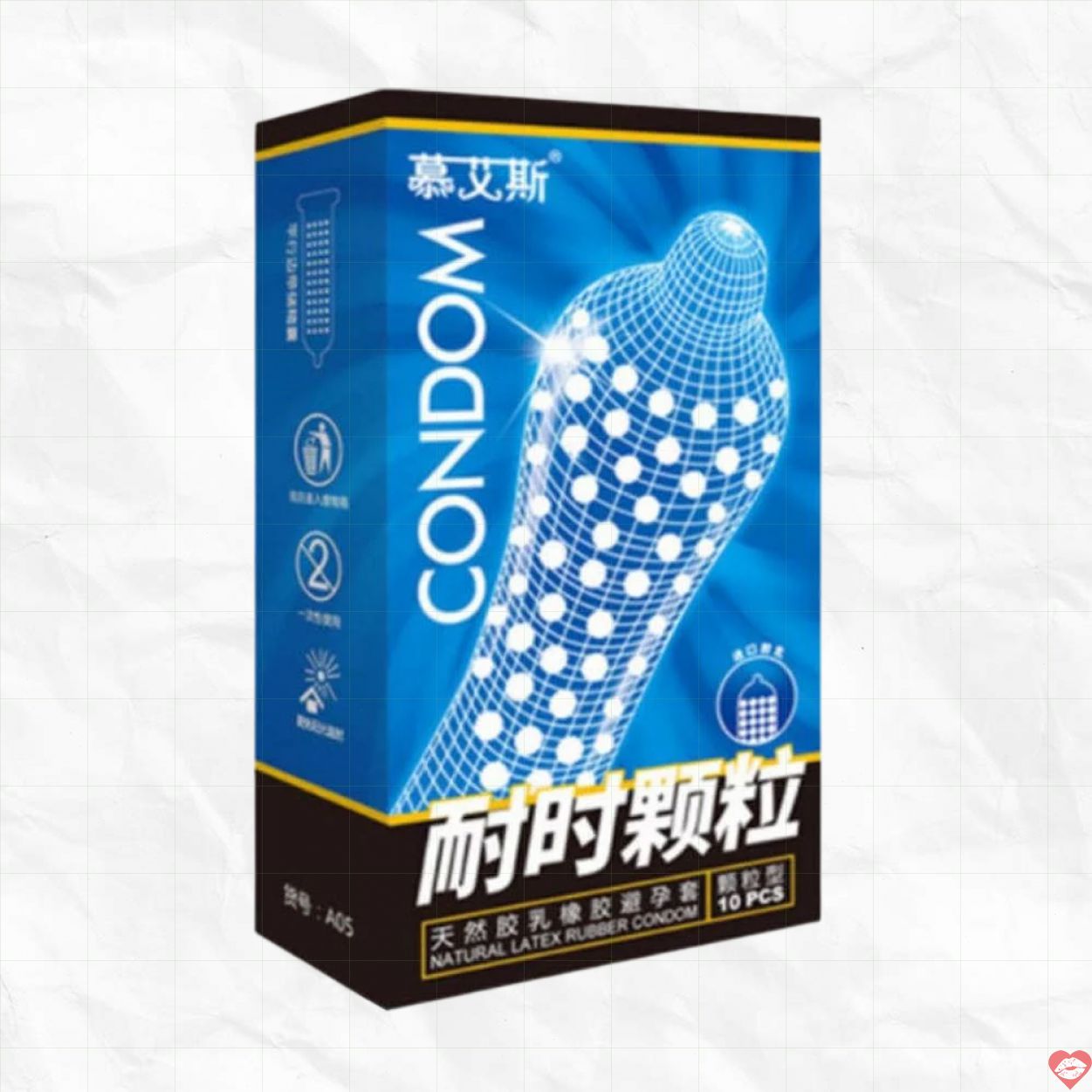 Muaisi Xanh Dương hộp 10 bao cao su gai li ti gel mát lạnh 