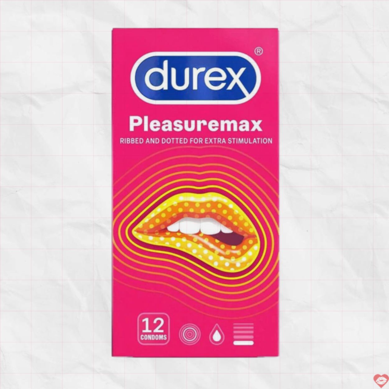 Bao cao su Durex Pleasuremax 56mm hộp 12 cái kích thích mạnh mẽ 