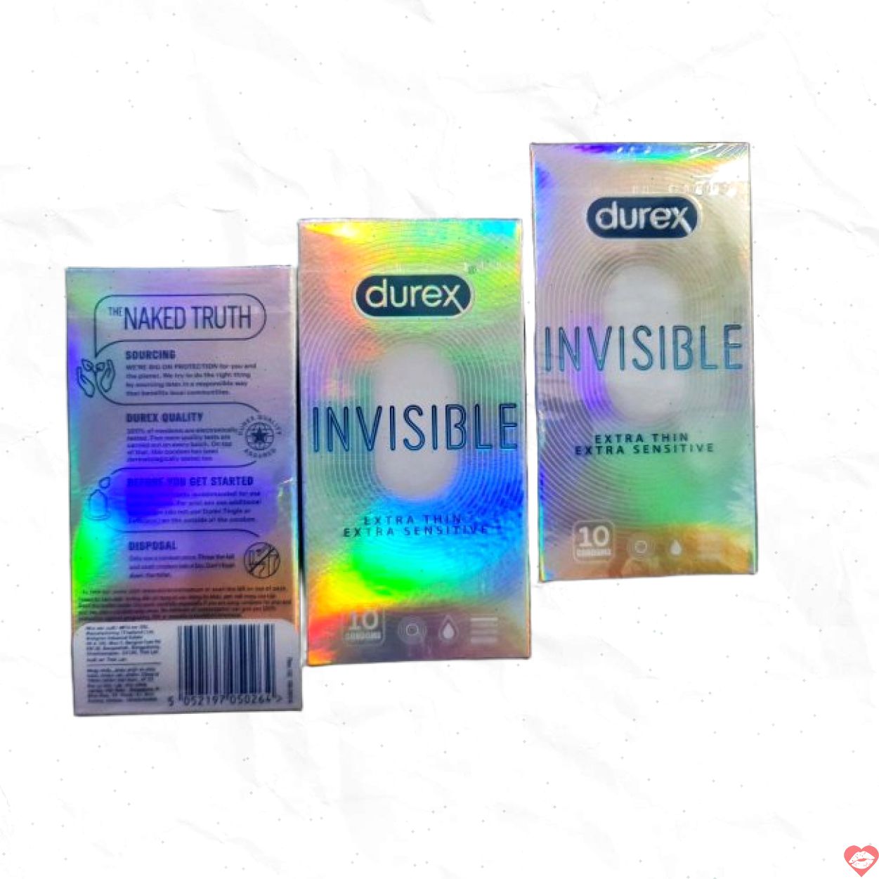 Bao cao su Durex Invisible siêu mỏng gel nhiều cảm giác thật 