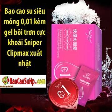 Bao Cao Su 001 Siêu Mỏng Sniper Clipmax Gel Cực Khoái Nhật